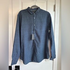 John Varvatos Men’s Slim-Fit Dutch Blue Wire Insert Button Up Shirt NWT Sz M